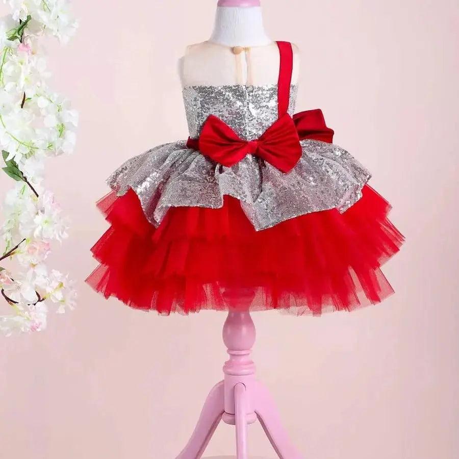 VERANO NUEVA TEMPORADA ENCAJE NIÑA FIESTA ROJO