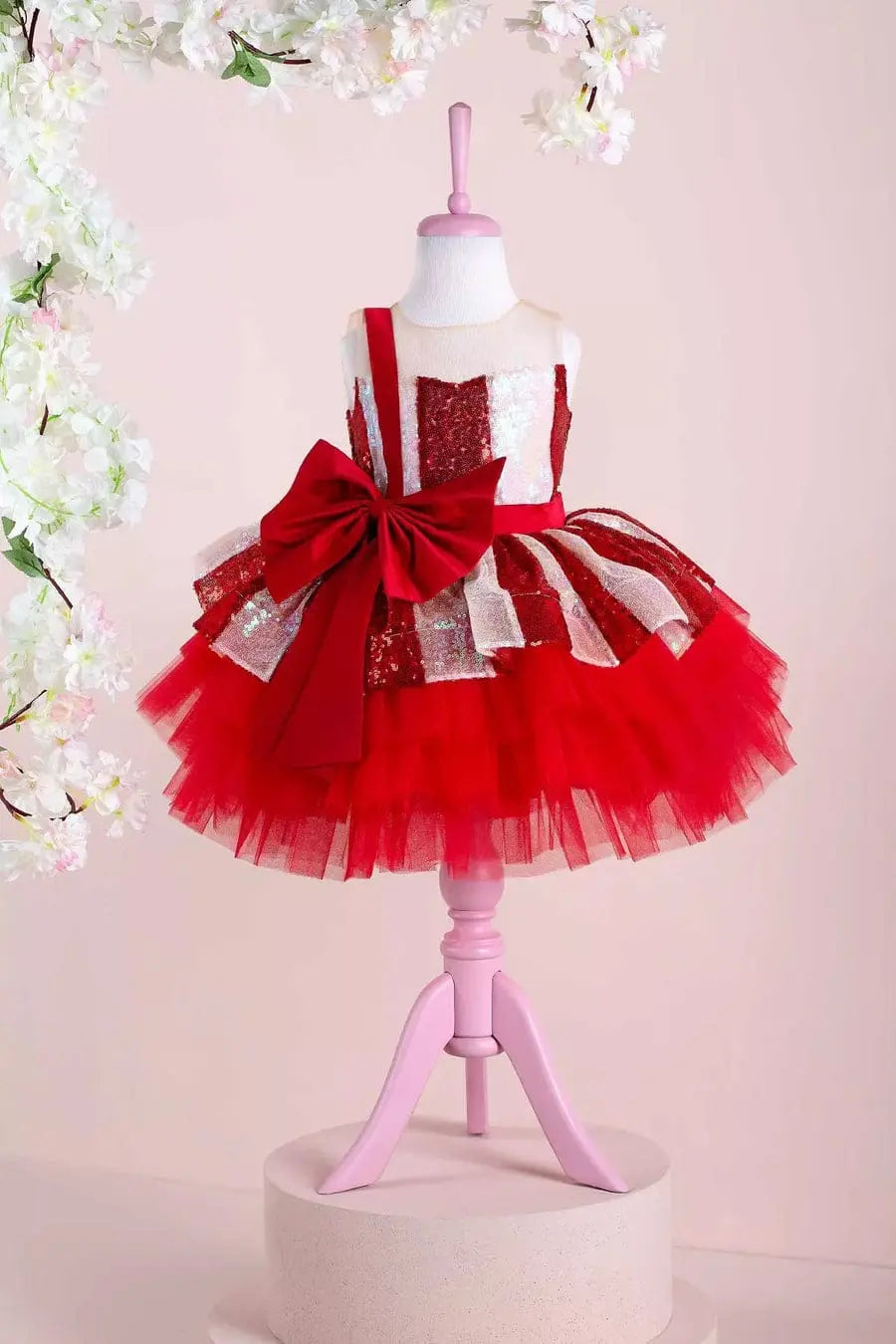 NEW SEASON LACE GIRL  PARTY  RED cemrestore