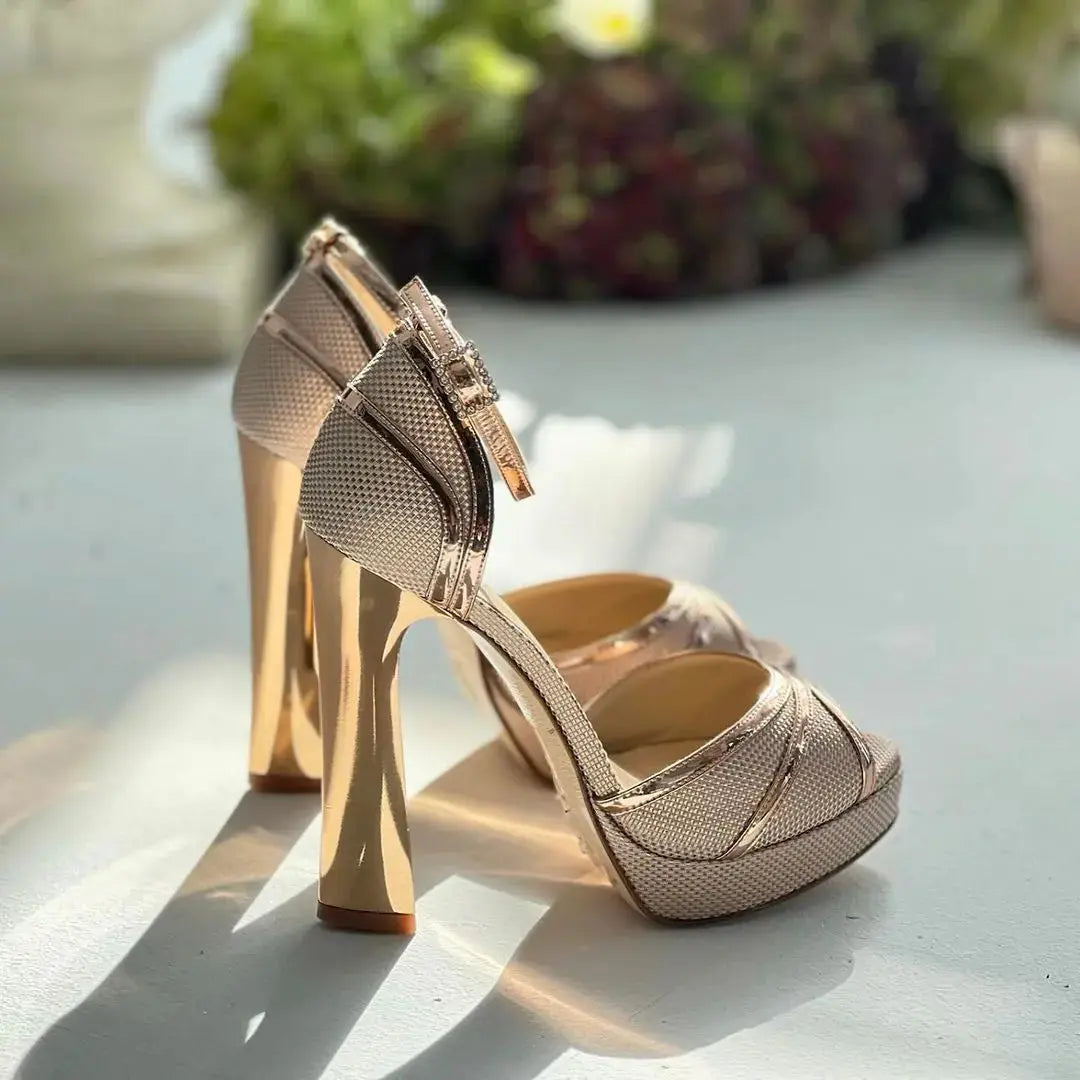 Block Heel Shoes New Pink Star – styled look