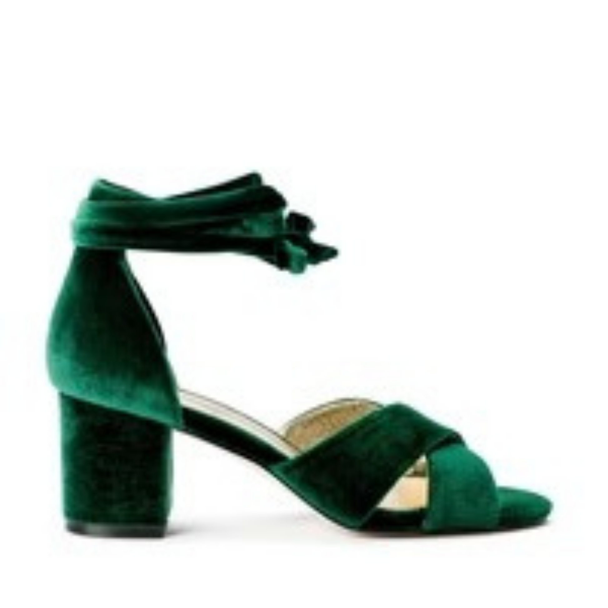 PASSION - EMERALD WEDDING SHOES LOW BLOCK HEEL - FINAL SALE
