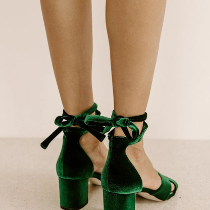 PASSION - EMERALD WEDDING SHOES LOW BLOCK HEEL - FINAL SALE