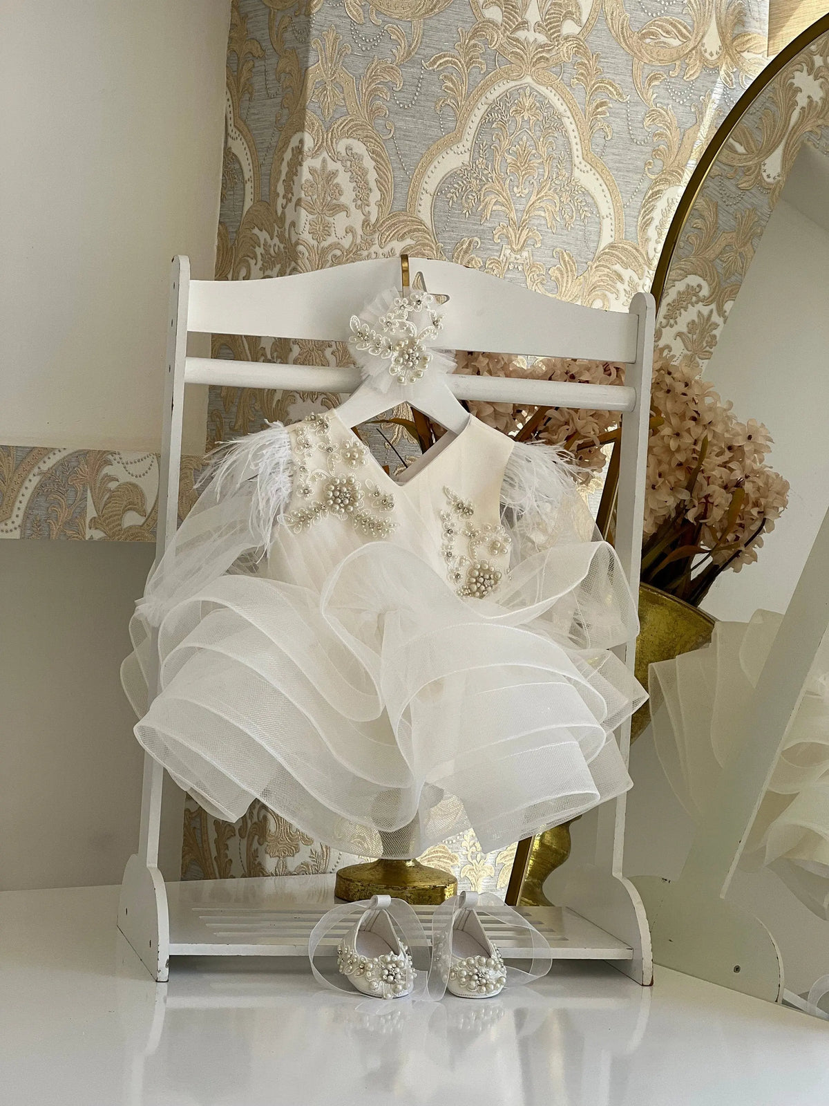 Pearl Baby White Girl Dress – styled look