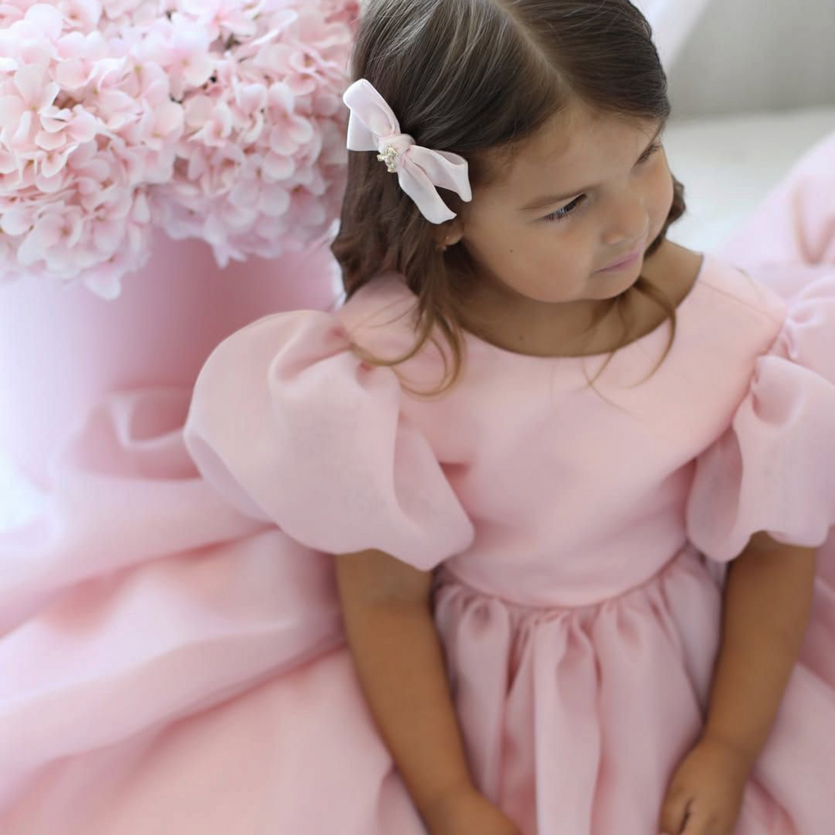 Girl Butterfly Pink Dress – side view