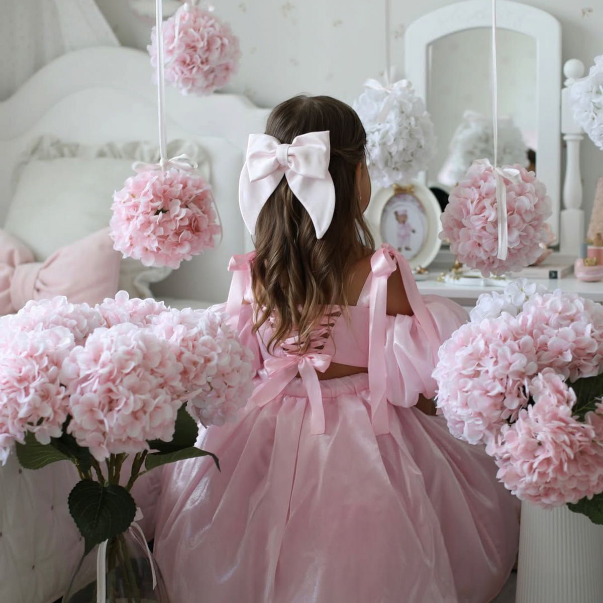 Girl Butterfly Pink Dress – full outfit view