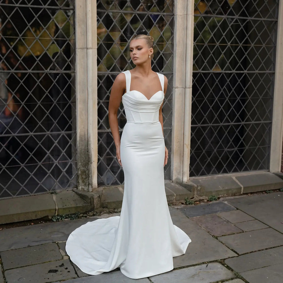 Bridal Gown Silk A-Line Wedding Dress | SimmiUnique