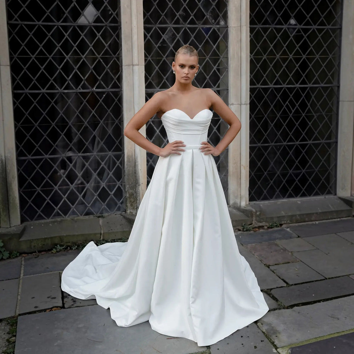 Bridal Gown Silk A-Line Wedding Dress, luxury bridal gown, additional product image 2 by SimmiUnique