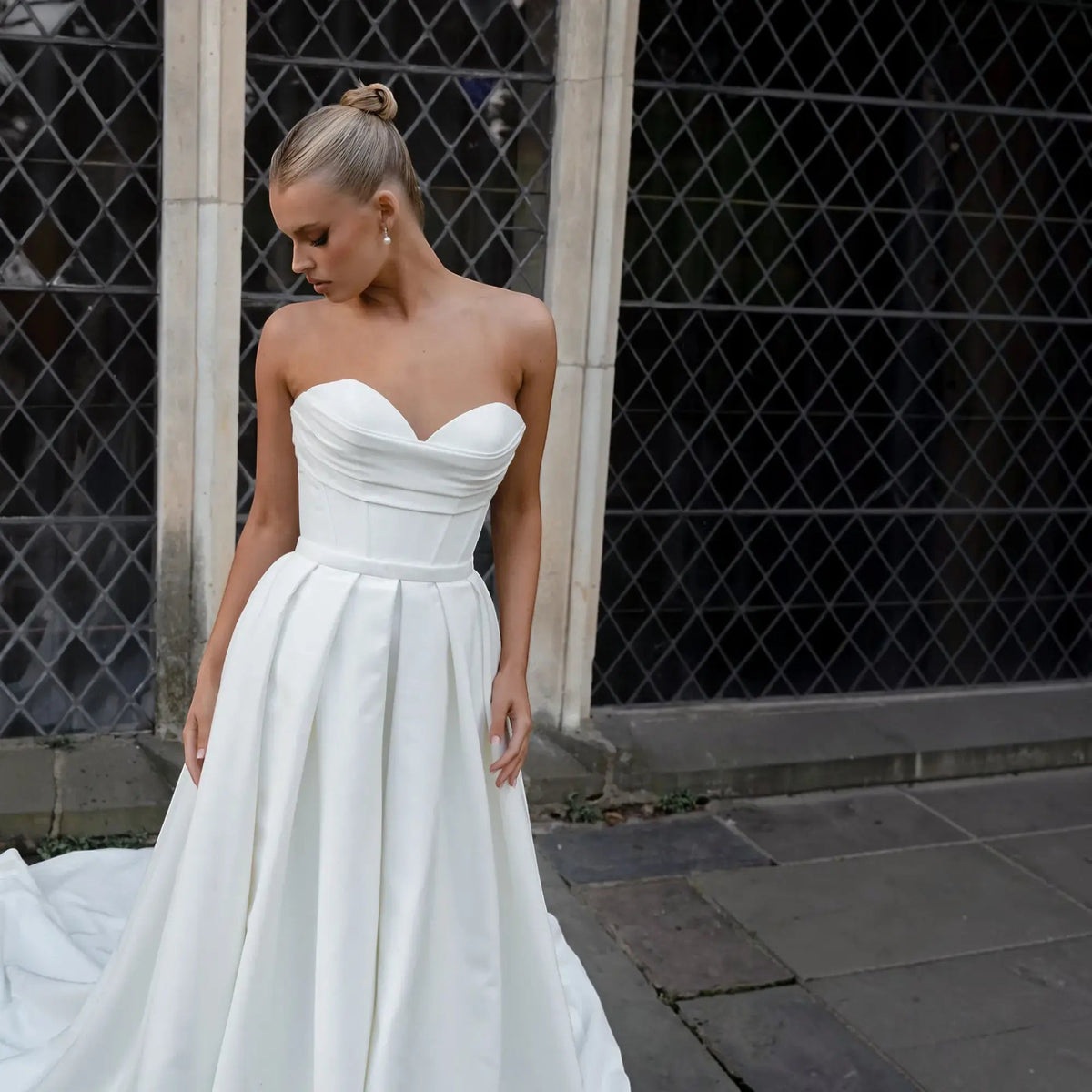 Bridal Gown Silk A-Line Wedding Dress, luxury bridal gown, additional product image 3 by SimmiUnique