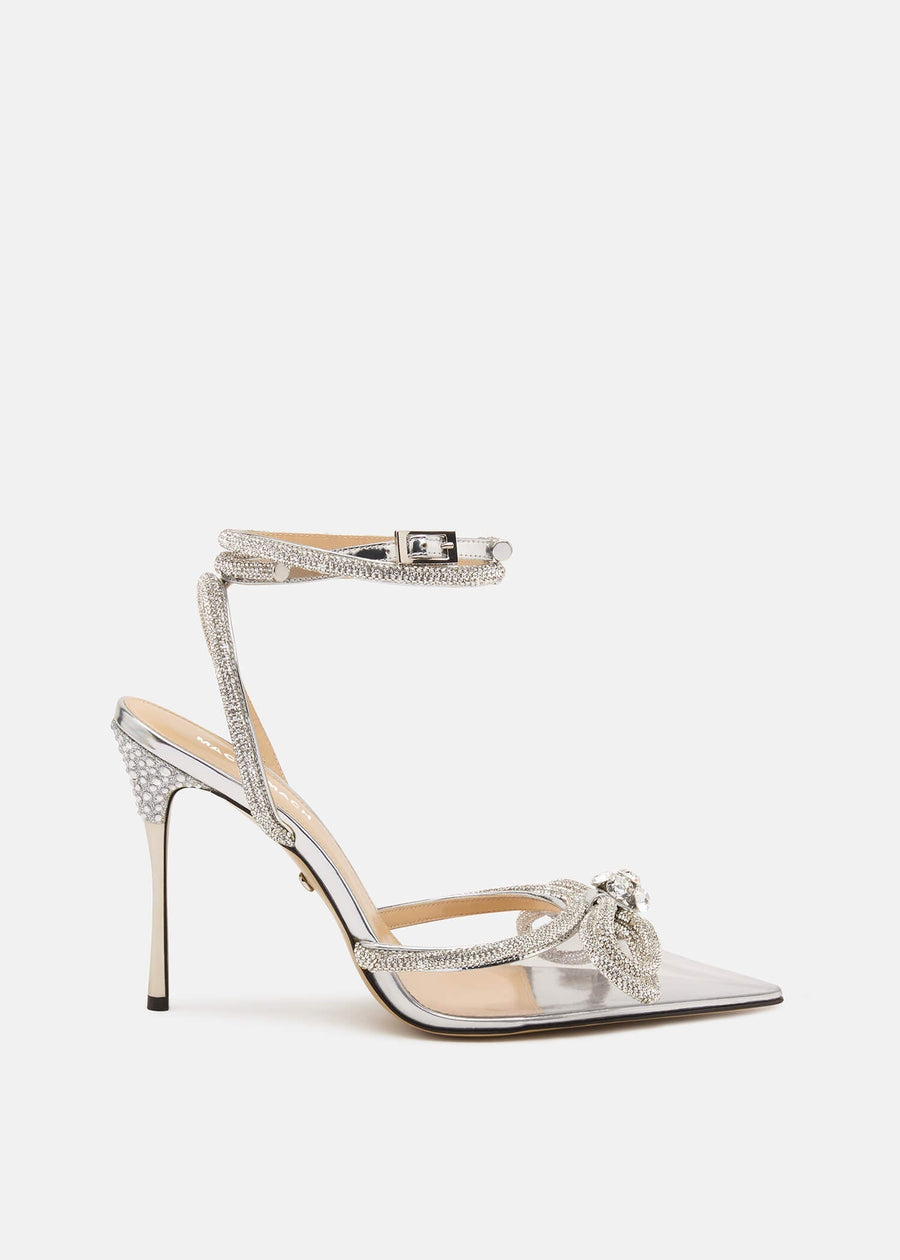 Penelope Silver Double Bow Pumps