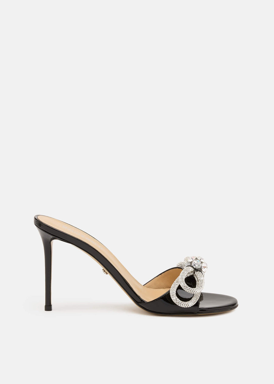 Jasmine Black Double Bow Mules