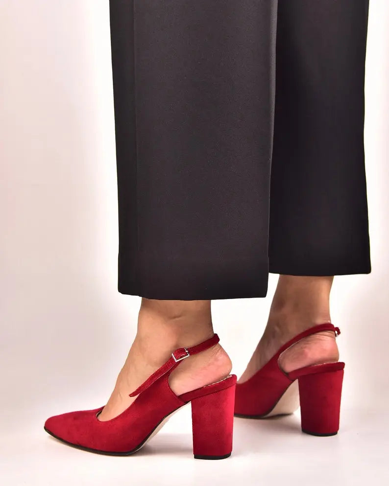 Red Bridal Shoes (Red) – detail shot