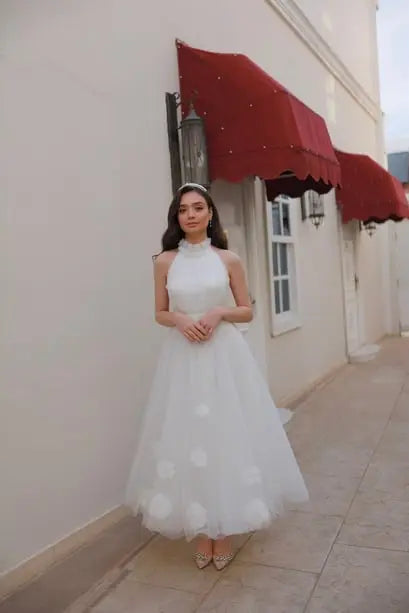 Rose Powder Pink Special Design Tulle Evening Dress – full outfit view
