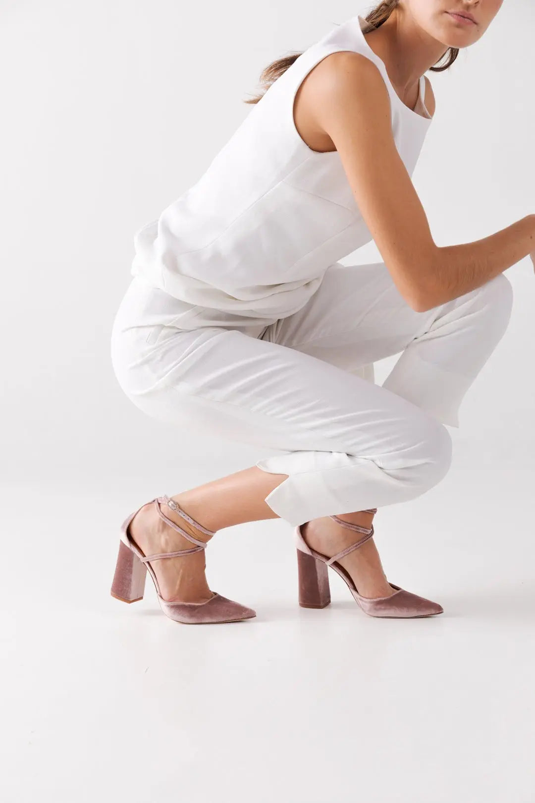 Rose Velvet Wedding Shoes – detail shot