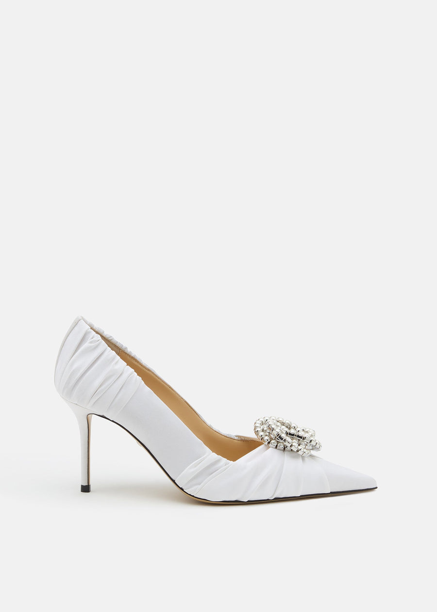 Annabelle White Crystal Pumps