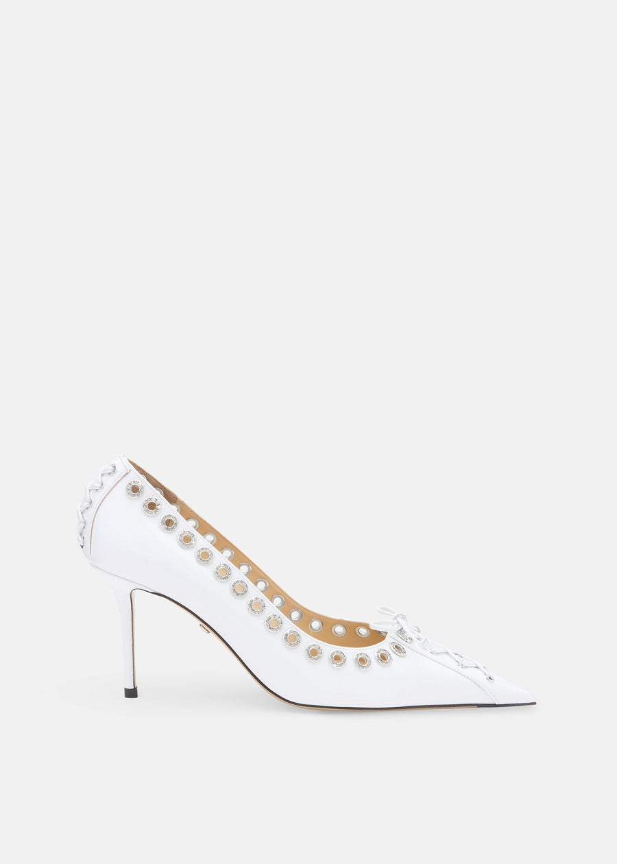 Cosette White Crystal Pumps