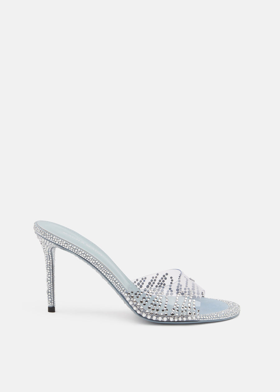 Lunette Grey Crystal Flame Mules