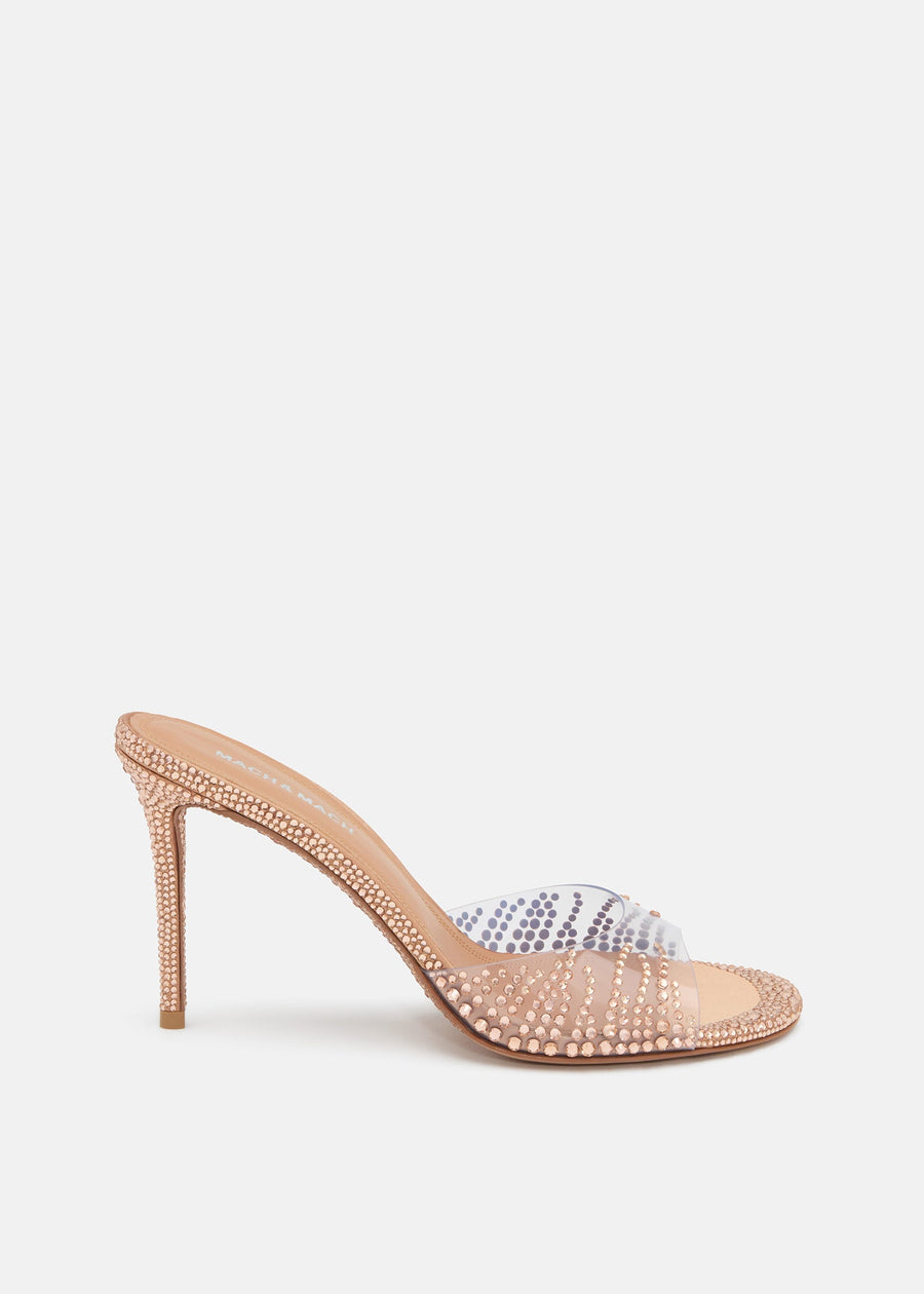 Genevieve Gold Crystal Flame Mules