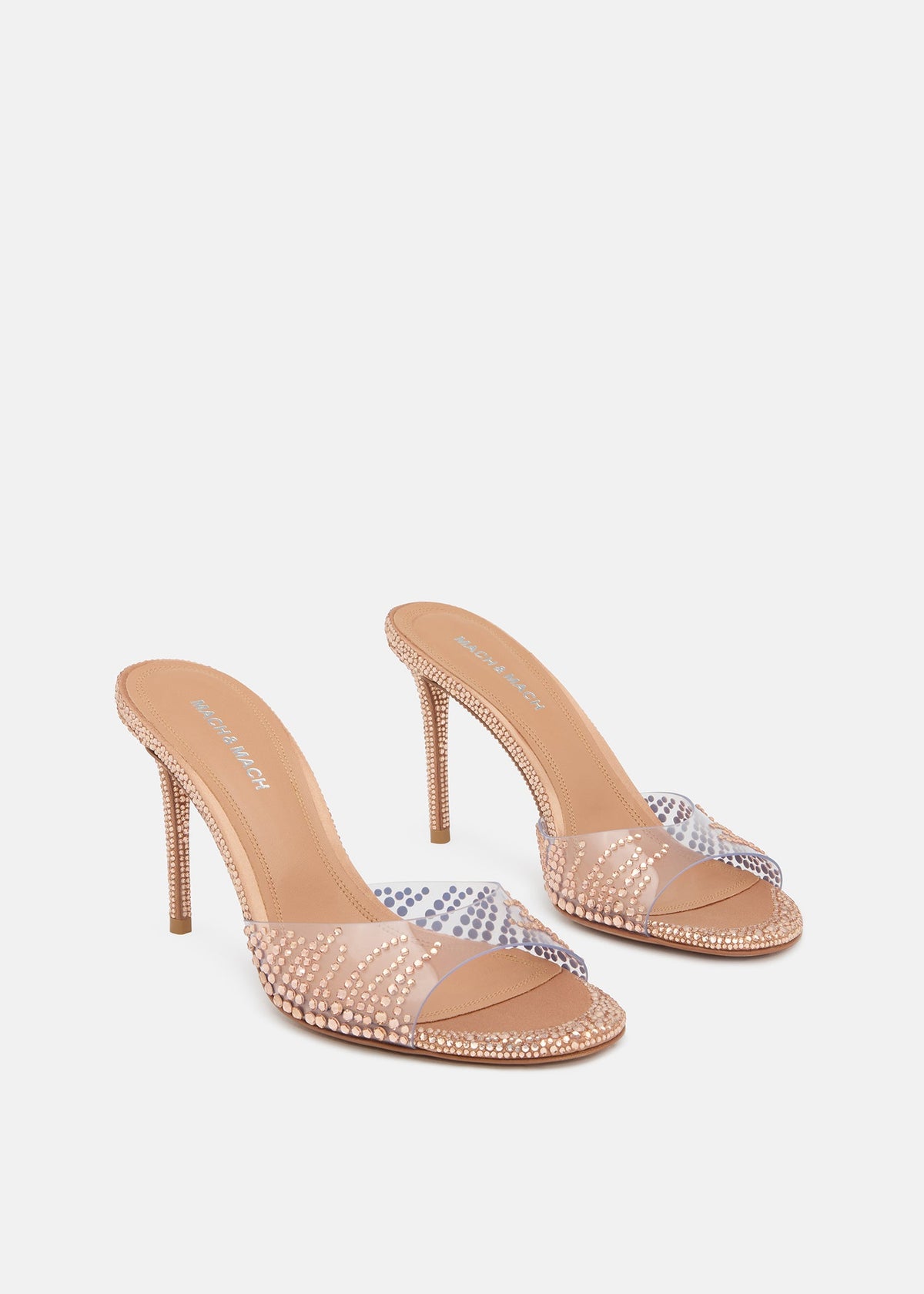Genevieve Gold Crystal Flame Mules – side profile showing crystal flame, metallic, gold, red, SimmiUnique