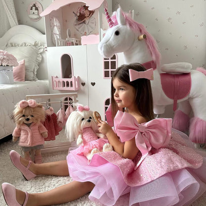 Holiday Christmas Valentines  pink dress
