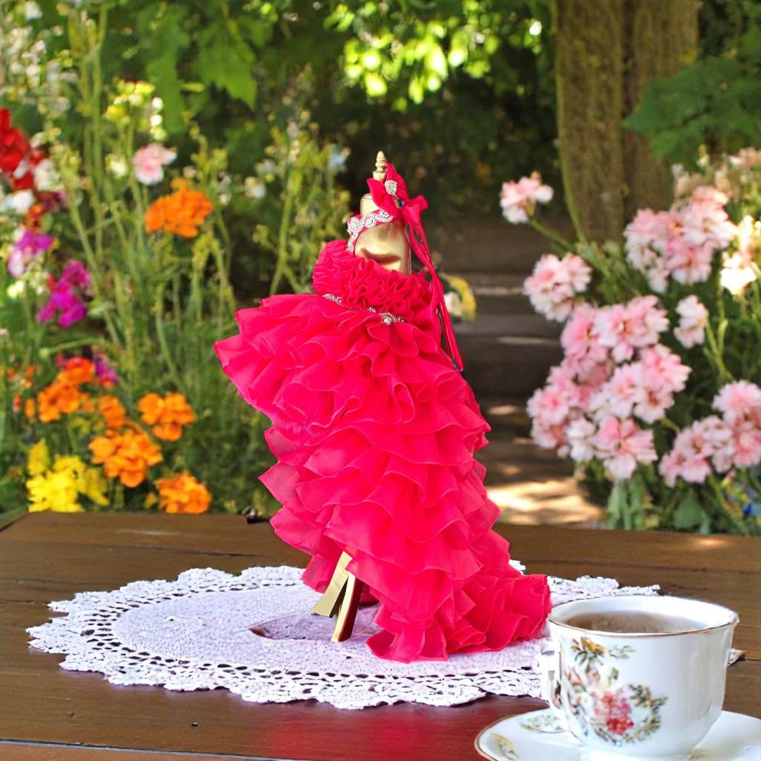 Princess Fuchsia Evening Dress – side view