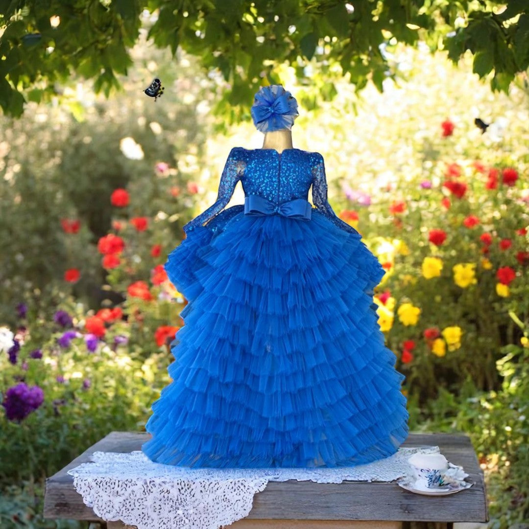 Cleopatra Saxe Blue Dress - Special Design Girl's Evening Dress – photo 8