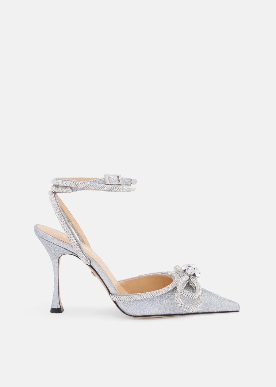 Odette Silver Double Bow Pumps