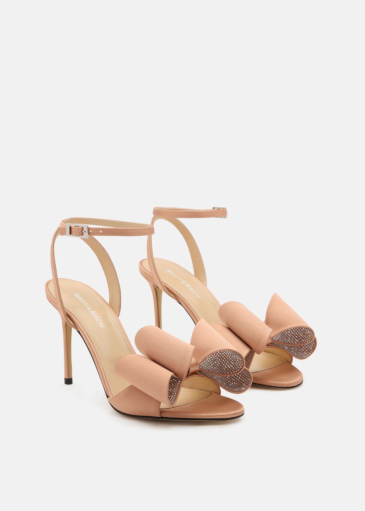Solene Gold Brown Crystal Sandals – crystal detail view showing crystal, satin, gold, brown, SimmiUnique