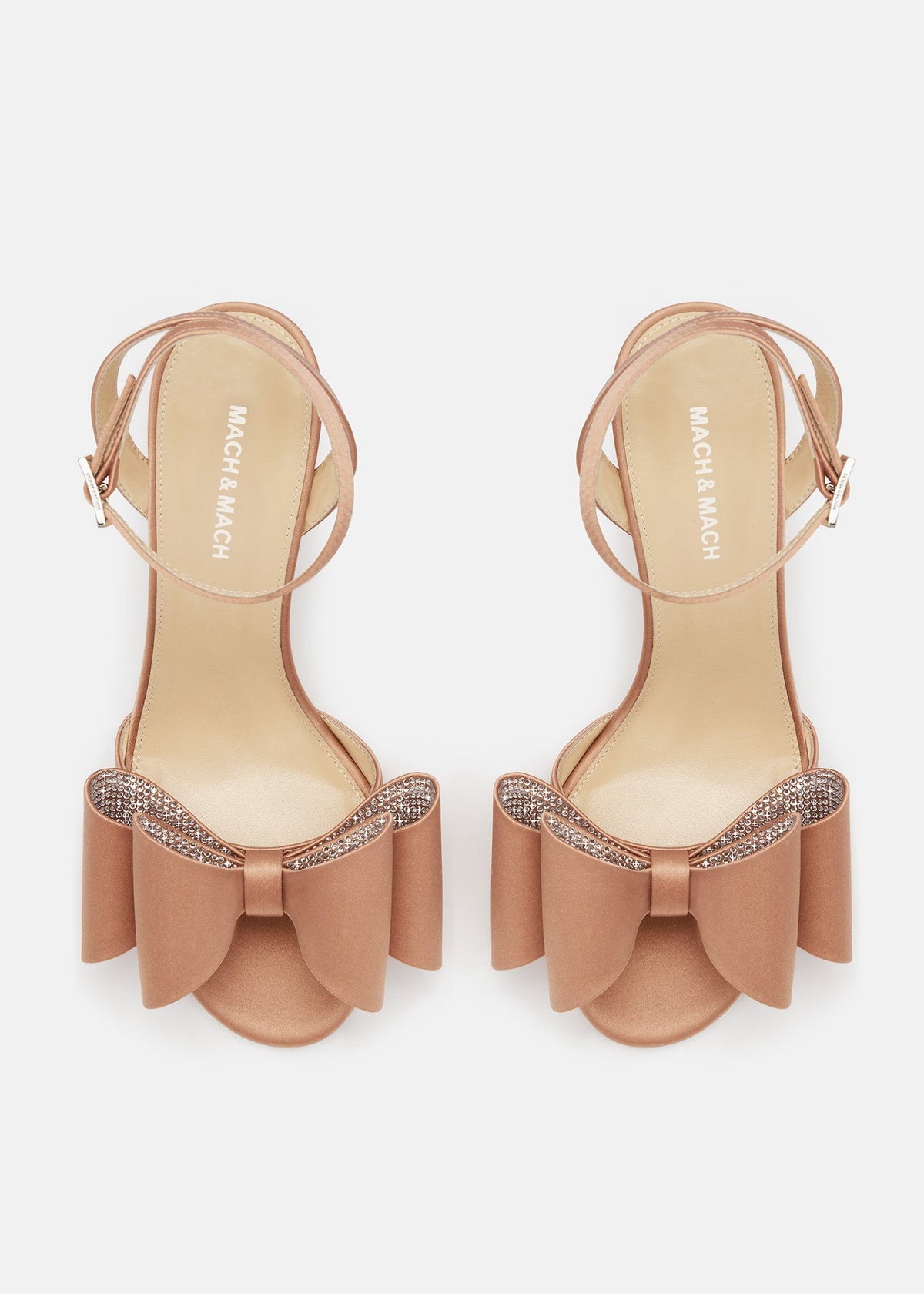Solene Gold Brown Crystal Sandals – side profile showing crystal, satin, gold, brown, SimmiUnique