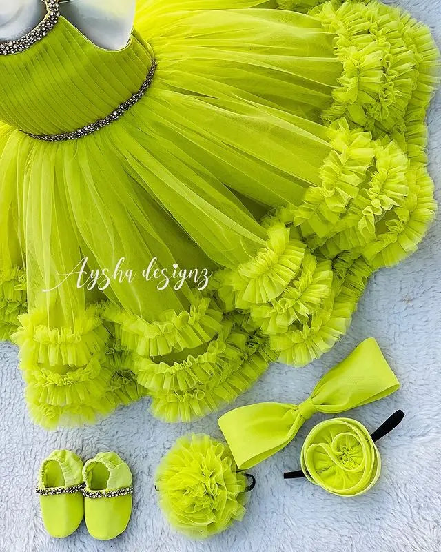 Summer Lace Girl Dress in green - photo 9