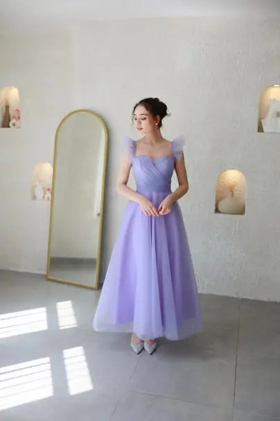 Sofia Lilac Special Design Evening Dress Tulle Dress simmiunique