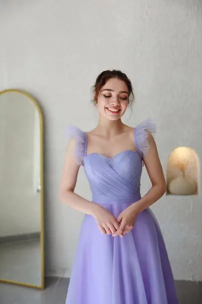 Sofia Lilac Special Design Evening Dress Tulle Dress – detail shot