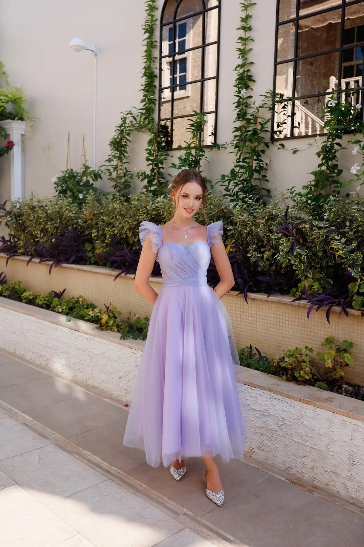 Sofia Lilac Special Design Evening Dress Tulle Dress simmiunique