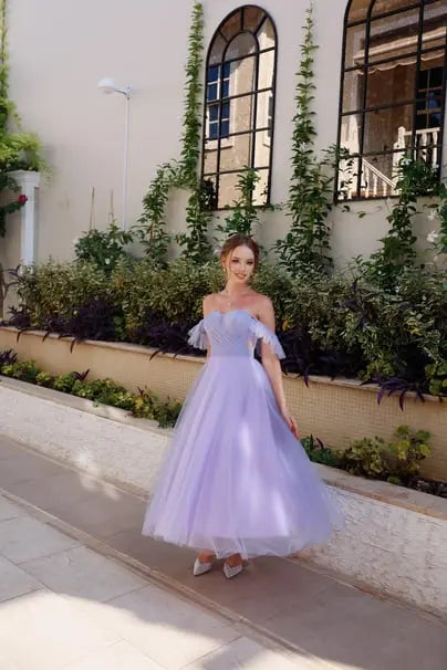 Sofia Lilac Special Design Evening Dress Tulle Dress simmiunique