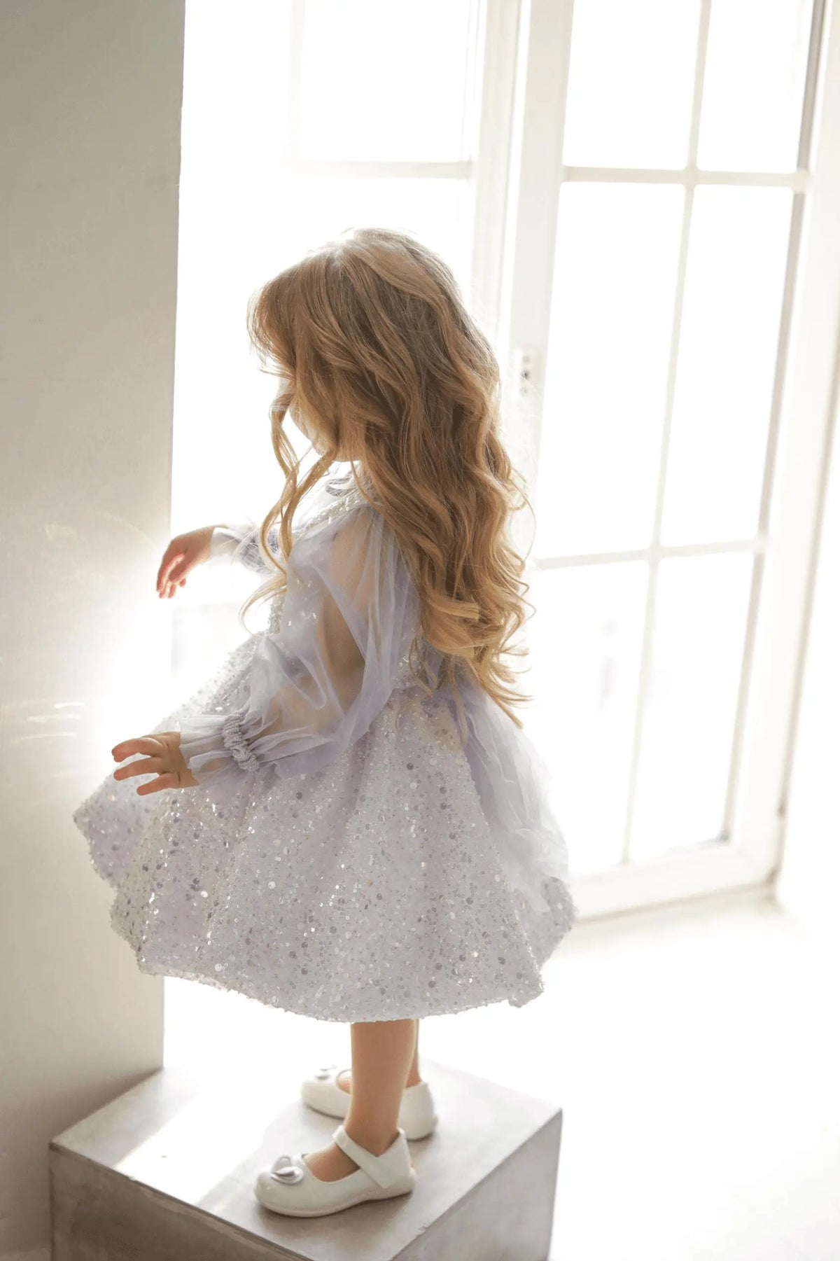 The Allium Dress – Lavender – side view