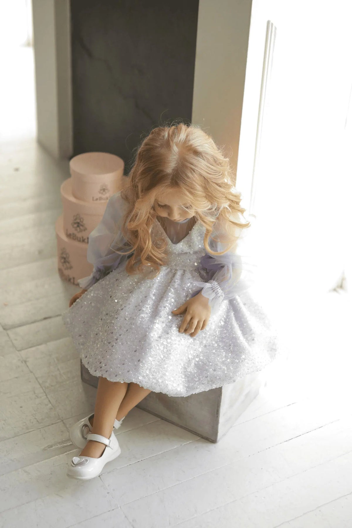 The Allium Dress – Lavender – full outfit view