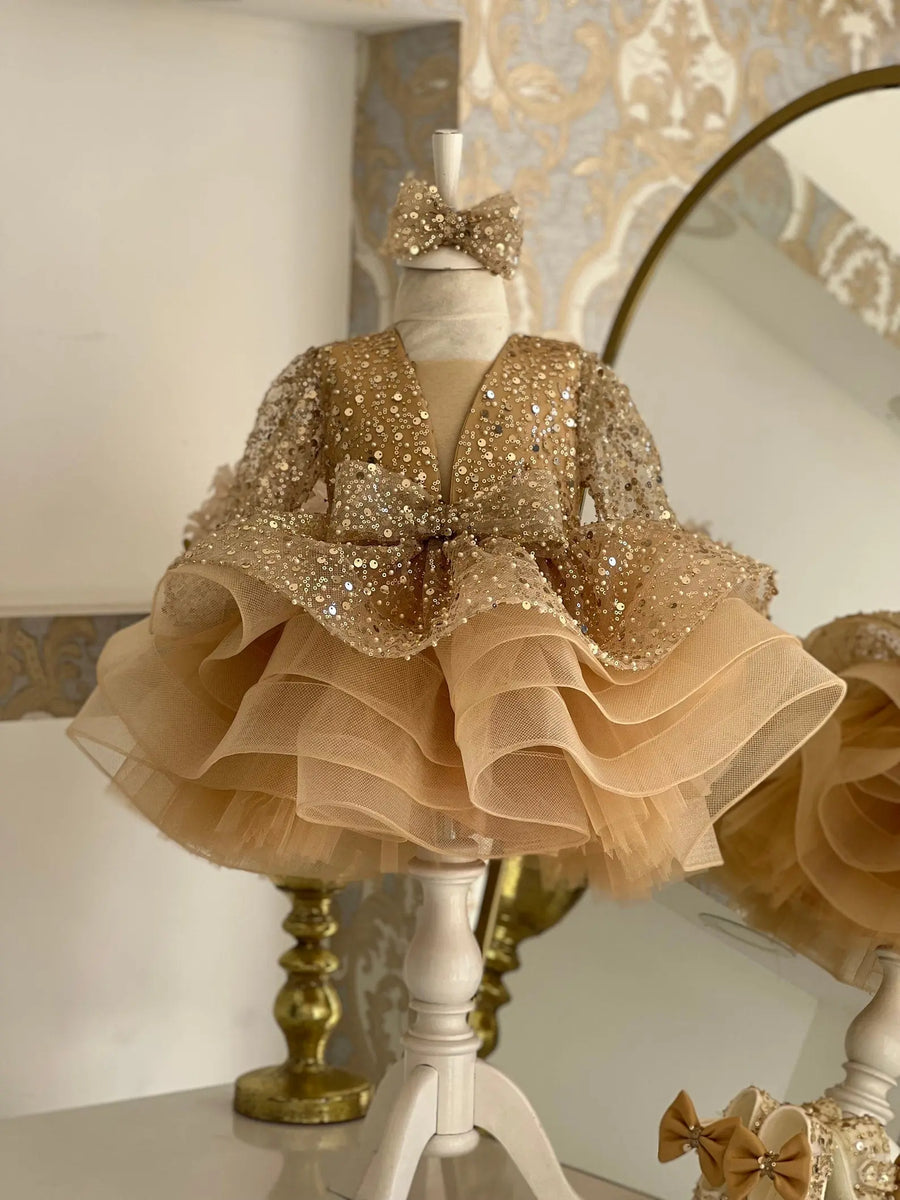 Toddler Gold Pageant Dress