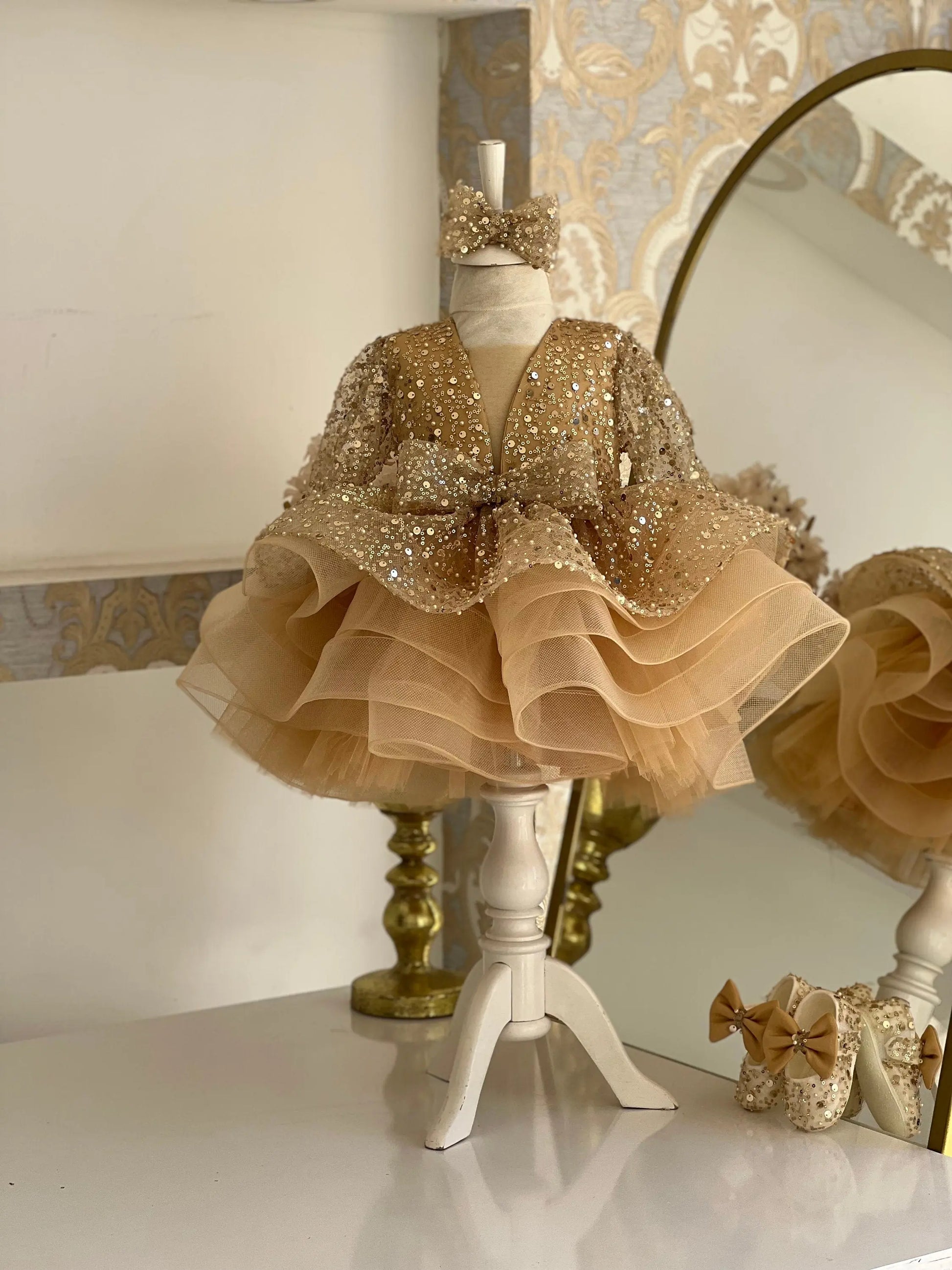 Toddler Gold Pageant Dress cemrestore