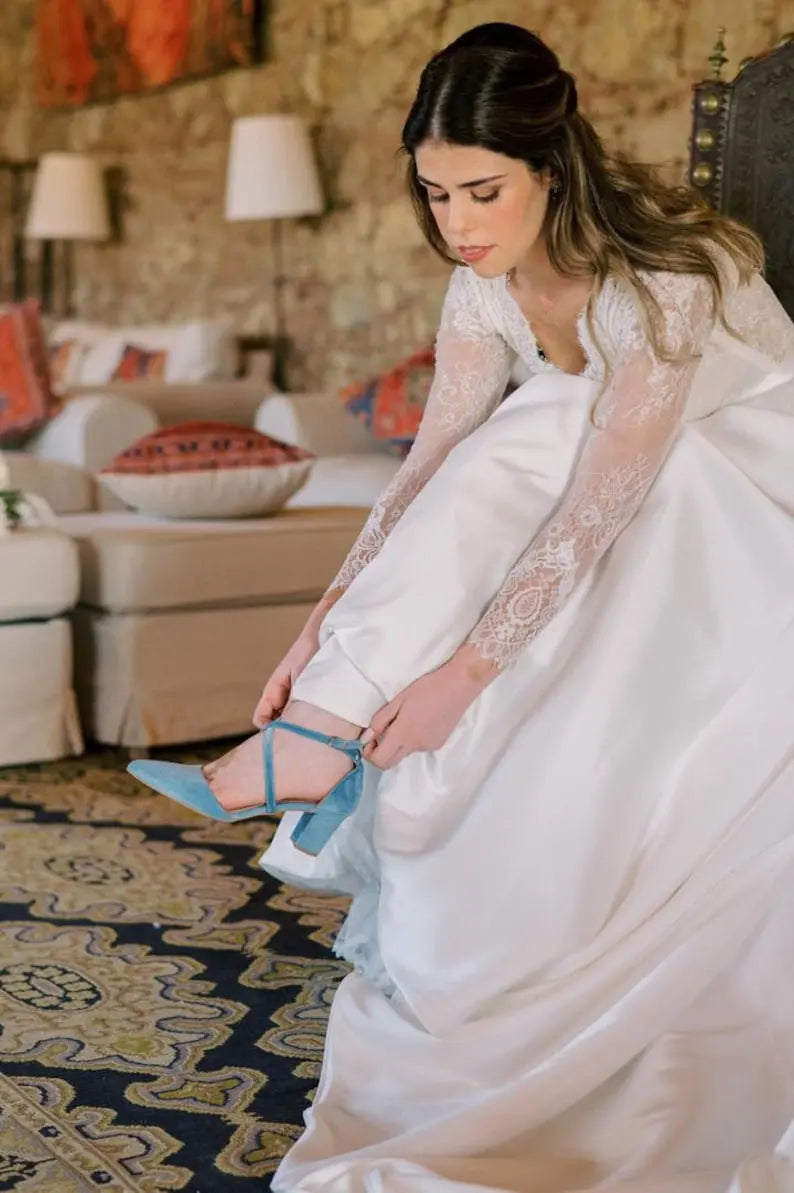 Wedding Shoes For Bride Blue – styled look