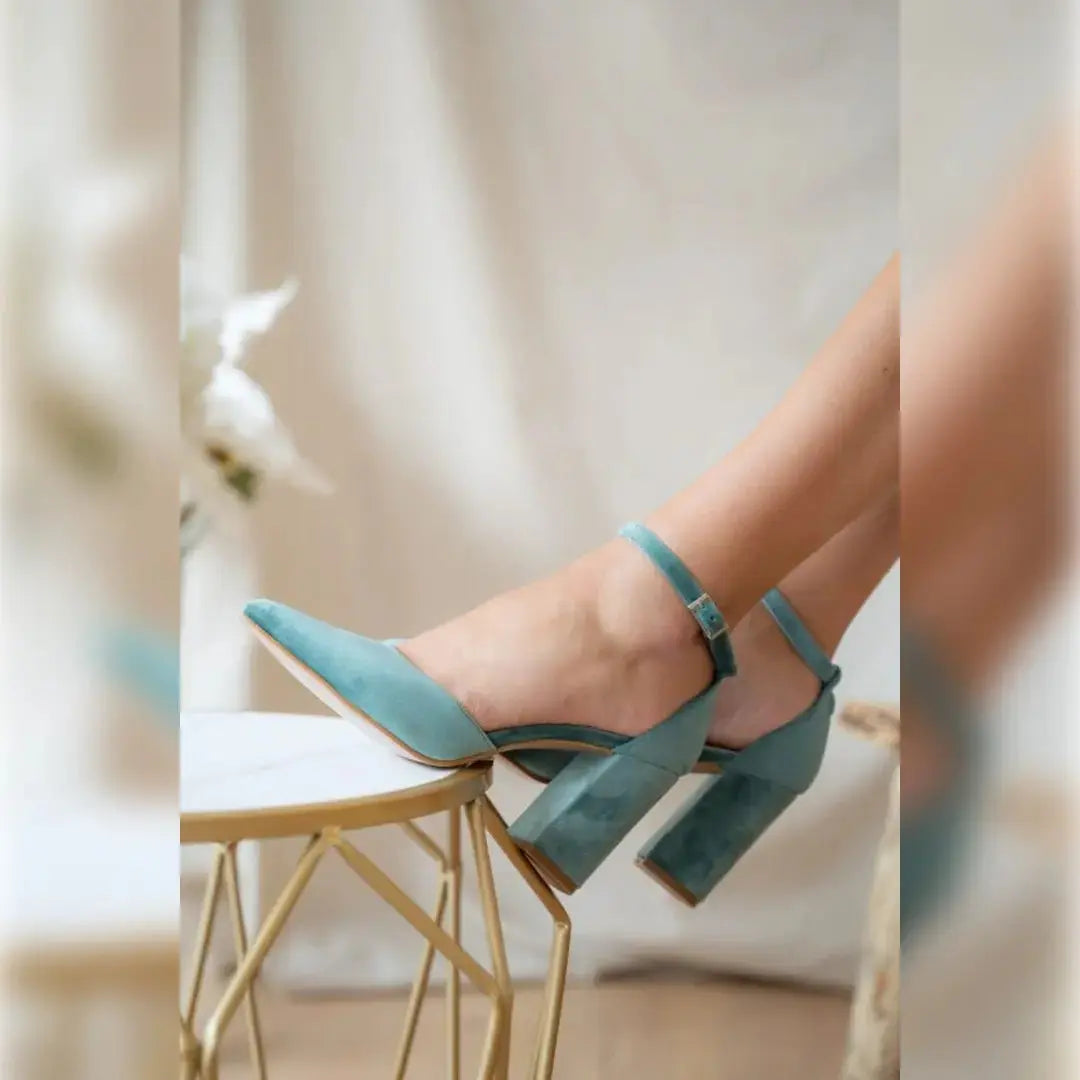 Zapatos De Novia Con Lazada (Blue 2) – full outfit view