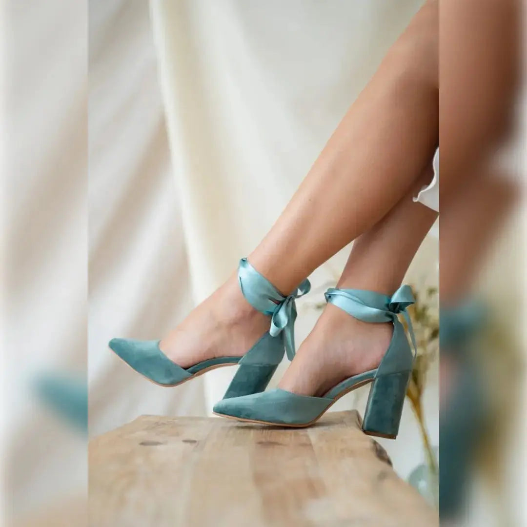 Zapatos De Novia Con Lazada (Blue 2) – photo 7