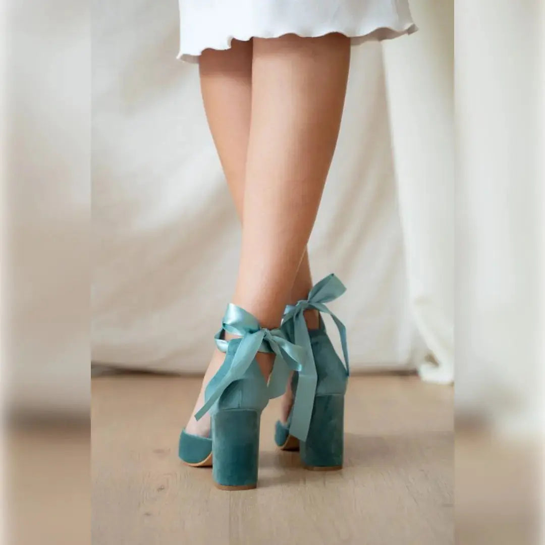 Zapatos De Novia Con Lazada (Blue 2) – photo 10