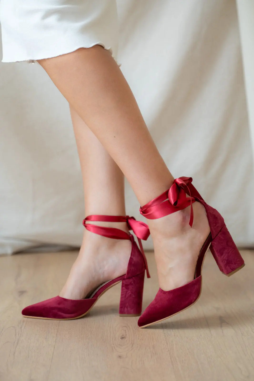 Zapatos De Novia Con Lazada (Red)