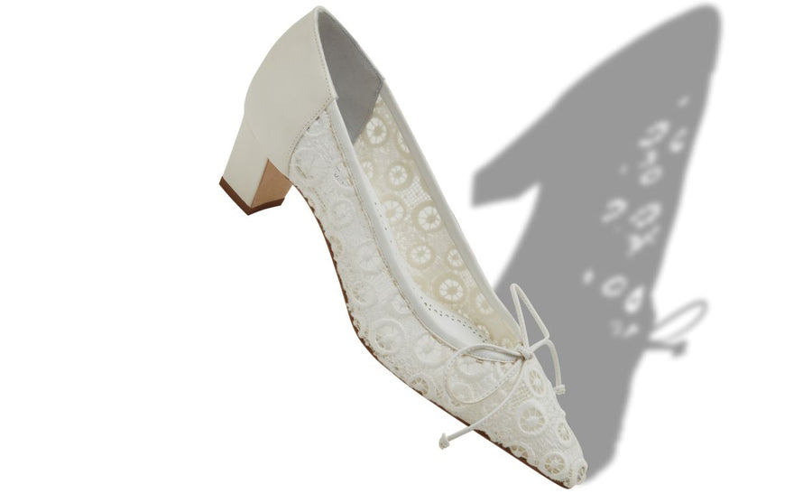 Elara Muse White Bow Detail Pumps