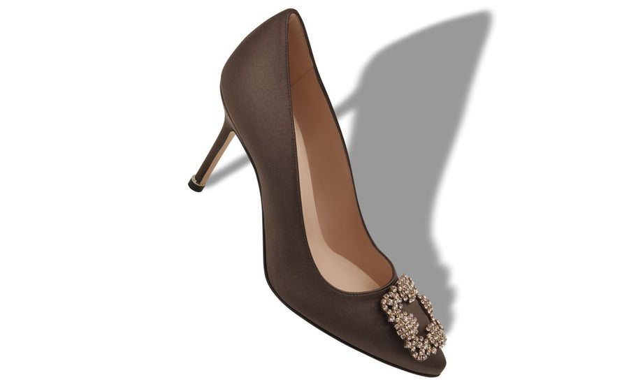 Juliette Élan Brown Jewel Buckle Pumps