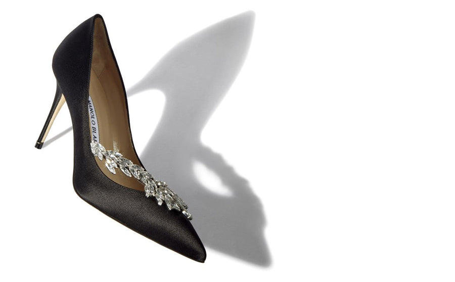 Noelle Crown Black Jewel Buckle Pumps