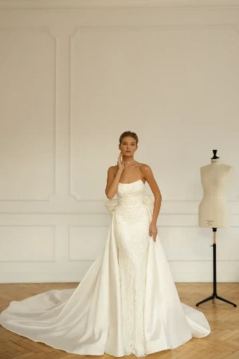 Lanvee Satin Corset Wedding Dress | SimmiUnique