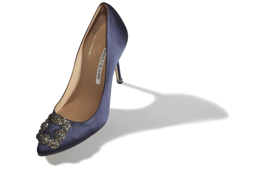 Camellia Bloom Blue Jewel Buckle Pumps