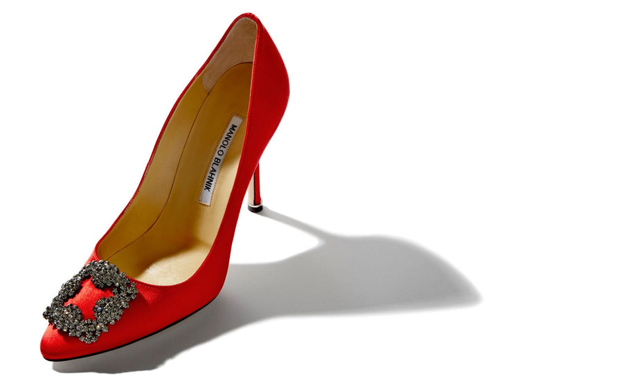 Leonora Belle Red Jewel Buckle Pumps