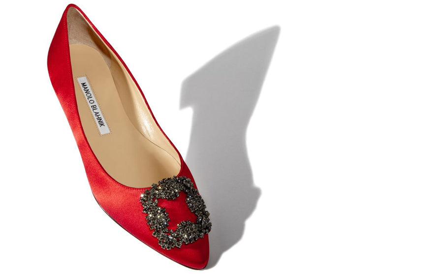 Valentina Dawn Red Jewel Buckle Pumps
