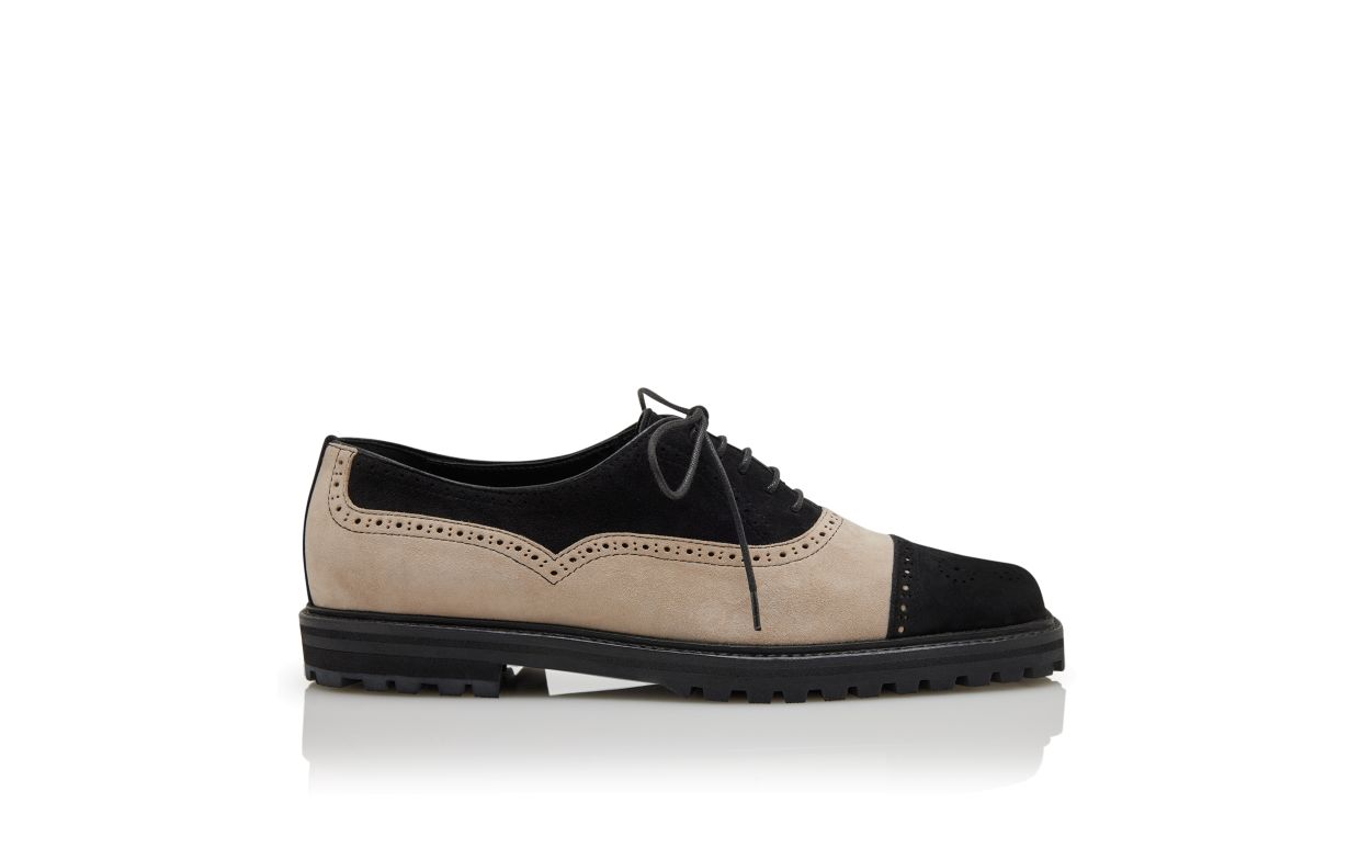 Estelle Pearl Black Suede Lace-Up Shoes – side profile showing black suede, lace, SimmiUnique