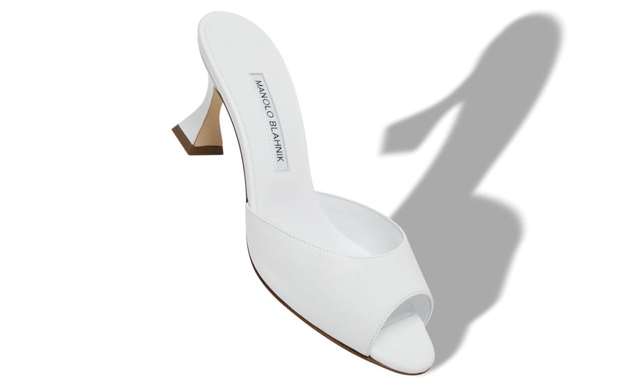 Vivienne Lace White Open Toe Mules